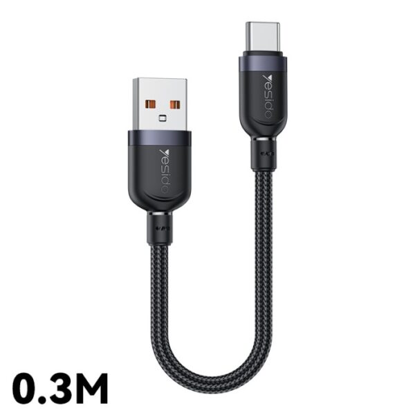 CA131C 0.3 Meter 18W Fast Charging USB to Type-C Aluminum Alloy Braided Data Cable