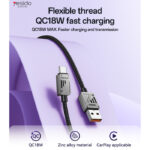 CA135C 1.2 Meter 18W Fast Charging USB to Type-C Flexible Thread  Zinc Alloy Data Cable - Image 2