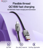 CA135C 1.2 Meter 18W Fast Charging USB to Type-C Flexible Thread  Zinc Alloy Data Cable - Image 6