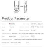 YAU34 Mini USB Bluetooth Adapter Receiver Wireless Mini USB Bluetooth 5.1 Receiver For Computer - Image 8