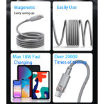 CA173  USB To Type-C 1 Meters Length Max 18W Fast Charging Magnetic Data Cable - Image 3