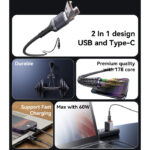 CA165C 2 in 1 60W Fast Charging High-density Braided Body USB/Type-C To Type-C Data Cable - Image 3