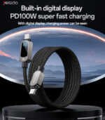 CA179 1.2 Meters Type-C To Type-C PD 100W Super Fast Charging Built-in Digital Display Data Cable - Image 6