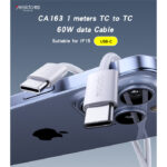 CA163 1.2 Meters 60W Fast Charging Cloth Braided Design TC to TC Data Cable For IP - Image 2