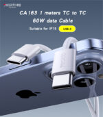 CA163 1.2 Meters 60W Fast Charging Cloth Braided Design TC to TC Data Cable For IP - Image 6