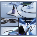 CA123C 1.2 Meter Braided High-tenacity 27W Auto Disconnect Fast Charging USB To Type-C Data Cable - Image 3