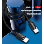 CA55 Type-C To Type-C Nylon Braided Phone Charger Cable 45W 3A Fast Charging Mobile Data Cable - Image 2