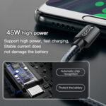 CA55 Type-C To Type-C Nylon Braided Phone Charger Cable 45W 3A Fast Charging Mobile Data Cable - Image 8