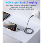 CA160 Aluminum Alloy Shell 60W Fast Charging Type-C To Type-C Auto Disconnecting Charging Data Cable - Image 4