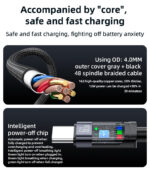 CA160 Aluminum Alloy Shell 60W Fast Charging Type-C To Type-C Auto Disconnecting Charging Data Cable - Image 14