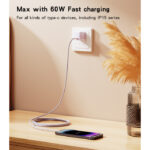 CA164 2 Meters 60W Fast Charging Cloth Braided Design TC to TC Data Cable For IP - Image 4