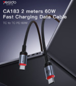 CA183 2M PD60W Fast Charging Type-C To Type-C 48-Strand Braided Cable Power LED Light Data Cable - Image 6