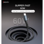 CA96 1.2M 60W (20V/3A) Nylon Braided Fast Charging Type-C to Type-C Data Cable - Image 3