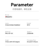 SF21 Face Tracking With Camera Powerful Battery Built-in Extra Fill Light 3-Axis Gimbal Stabilizer - Image 8