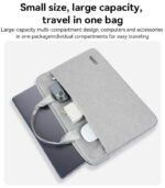 WB37 14 inch Large Capacity Water-resistant Surface Lightweight Design Minimalist Laptop Tote Bag - Image 12