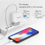 YC27 White Adapter EU Plug PD2.0 18W Fast Charging Smart Phone Travel Portable Charger - Image 3