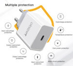 YC27 White Adapter EU Plug PD2.0 18W Fast Charging Smart Phone Travel Portable Charger - Image 9
