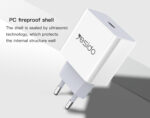 YC27 White Adapter EU Plug PD2.0 18W Fast Charging Smart Phone Travel Portable Charger - Image 11