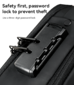 WB46 Large Capacity USB Conversion Interface Wirh Combination Lock Casual Business Crossbody Bag - Image 12