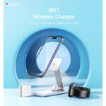 DS17 High Quality Magnetic 3 In 1 Foldable Desktop Wireless Charging Dock Stand Charger For Iphone - Image 2