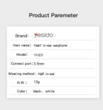 YH23 Hot Selling 3.5mm Wired With Built-in Mic And Remote Control Earbuds Earphone - Image 8