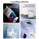 YC80 PC Fire Retardant Material PD 20W + QC 18W Fast Charging GaN TC & USB Dual-port UK Fast Charger - Image 4
