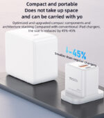 YC80 PC Fire Retardant Material PD 20W + QC 18W Fast Charging GaN TC & USB Dual-port UK Fast Charger - Image 15