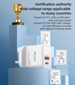 YC80 PC Fire Retardant Material PD 20W + QC 18W Fast Charging GaN TC & USB Dual-port UK Fast Charger - Image 16