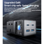 MC38 AC&2*Type-C&2*USB 6 In 1 UK Standard Fireproof PC 65W+2500W GaN Fast Charging Power Socket - Image 4