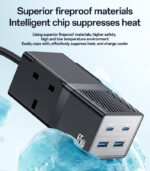 MC38 AC&2*Type-C&2*USB 6 In 1 UK Standard Fireproof PC 65W+2500W GaN Fast Charging Power Socket - Image 15