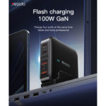 YC41 100W QC 3.0 PD Flash Charge Series GaN Charger Supports Simultaneous Charging Of Four Ports - Image 2