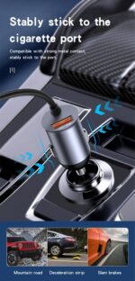 Y53 5 Ports  97W Extended Car Charger With LED Voltage Moniter - Image 10