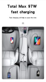 Y53 5 Ports  97W Extended Car Charger With LED Voltage Moniter - Image 11