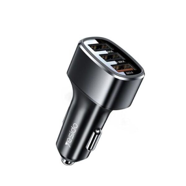 Y46 3 USB Ports Multifunction DC Fast QC Charging Station Car Charger
