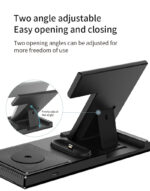 DS13 Foldable Portable USB Fast Qi 10W 4 In 1 Charging Station Desktop Stand Wireless Charging Dock - Image 12