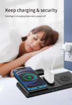 DS13 Foldable Portable USB Fast Qi 10W 4 In 1 Charging Station Desktop Stand Wireless Charging Dock - Image 13