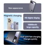 YP61 PD20W Fast Charging HD Digital Display Dual Port 10000mAh Magnetic Wireless Charging Power Bank - Image 3