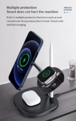 DS12 15W Mobile Phone Fast Charging 4 In 1 Dock Stand Station Qi Magnetic Wireless Charging Dock - Image 11