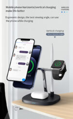 DS12 15W Mobile Phone Fast Charging 4 In 1 Dock Stand Station Qi Magnetic Wireless Charging Dock - Image 13