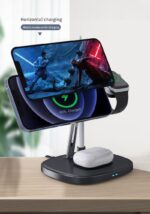 DS12 15W Mobile Phone Fast Charging 4 In 1 Dock Stand Station Qi Magnetic Wireless Charging Dock - Image 14