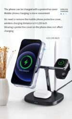 DS12 15W Mobile Phone Fast Charging 4 In 1 Dock Stand Station Qi Magnetic Wireless Charging Dock - Image 17
