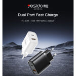YC47 20W Fast Charging Home Charger | Type-C and USB-A Port Charger Adapter - Image 2