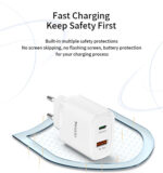 YC47 20W Fast Charging Home Charger | Type-C and USB-A Port Charger Adapter - Image 11