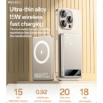 YP66 5000mAh 15W Wireless Fast Charging Digital Display Power Aluminum Alloy Magnetic Power Bank - Image 2