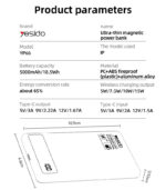 YP66 5000mAh 15W Wireless Fast Charging Digital Display Power Aluminum Alloy Magnetic Power Bank - Image 8