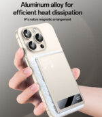 YP66 5000mAh 15W Wireless Fast Charging Digital Display Power Aluminum Alloy Magnetic Power Bank - Image 15