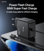 YC75 2M Length Cable Type-C Output 65W Fast Charger EU Standard Laptop Adapter Charger - Image 6