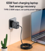 YC75 2M Length Cable Type-C Output 65W Fast Charger EU Standard Laptop Adapter Charger - Image 9