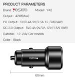 Y42 Fast Delivery Quick 3.0 36W Car Phone Adapter Fast Charging Battery Dual Usb Car Charger - Image 8