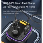 Y45 Fast charging Smart Dual USB Ports Vehicle Charger FM Transmitter Mp3 Multi Function Car Charger - Image 3